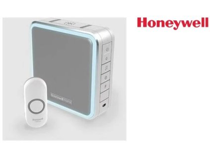 Honeywell Home DC915NG Bezdrôtový zvonček série 9, 200 m, 8 zvonení, prenosná základňa, dizajn, tlačidlo, sivá farba
