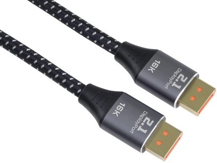 Kábel PremiumCord DisplayPort 2.1, 16K@60Hz,8K@120Hz,4K@240Hz,165Hz,144Hz kovové a pozlátené konektory, 1,5 m