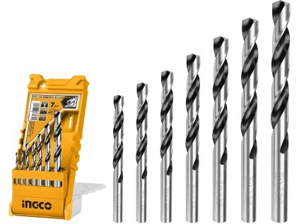Ingco AKD1075 HSS vrták do kovu, sada 7 kusov