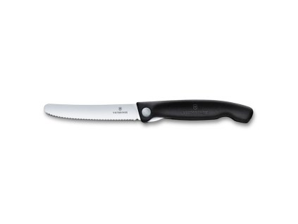 Victorinox Skladací nôž Swiss Classic, čierny, ryhovaná čepeľ