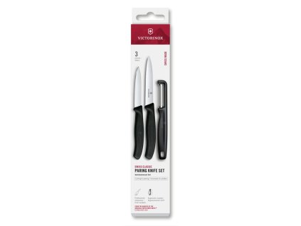 Súprava nožov Victorinox so škrabkou čierna