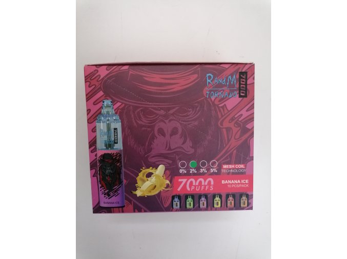 VAPO RANDM TORNADO 7000 BANANA ICE 2% JEDNORÁZOVÁ NABÍJECÍ GALERIJNÍ A SBĚRATELSKÉ ZBOŽÍ