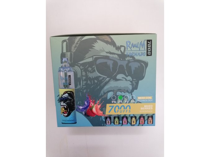 VAPO RANDM TORNADO 7000 BERRIES MIXED 2% JEDNORÁZOVÁ NABÍJECÍ GALERIJNÍ A SBĚRATELSKÉ ZBOŽÍ