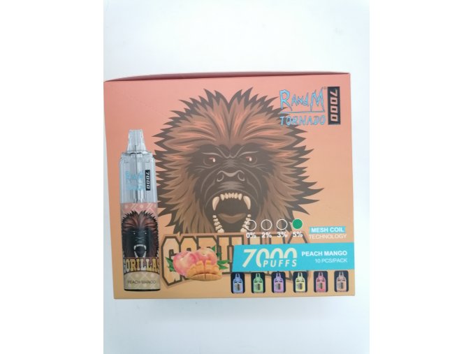 VAPO RANDM TORNADO 7000 PEACH MANGO 5% JEDNORÁZOVÁ NABÍJECÍ GALERIJNÍ A SBĚRATELSKÉ ZBOŽÍ