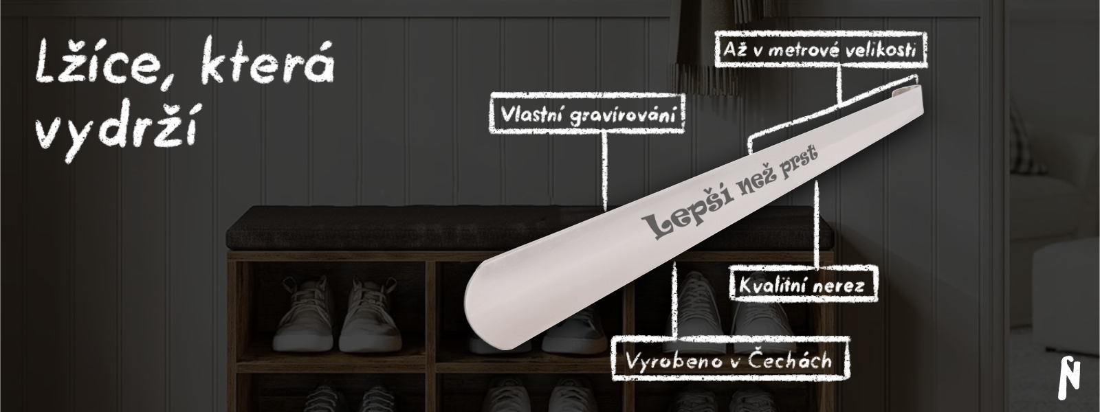 Nerezová lžíce na boty, která vydrží