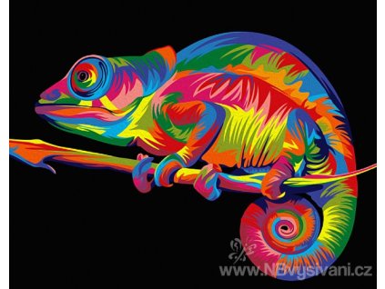 ART-MINI16130033 Malování podle čísel - Chameleon (17x13cm)