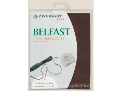 ZW3609PP-9024 Belfast 32ct Dark Chocolate (48x68cm)