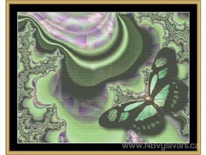 MS-BUTC18 Green Butterfly (Aida 18ct)