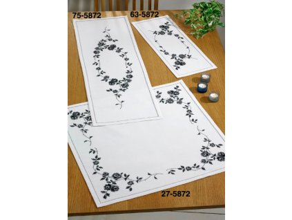 PER63-5872 Ubrus s růžičkami (25x61cm)
