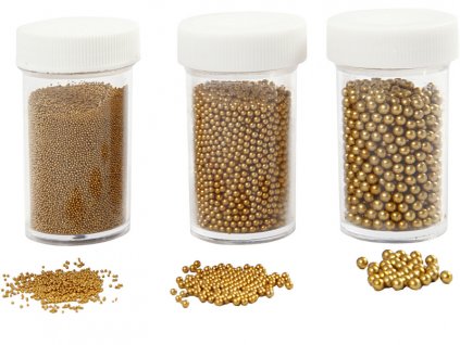 CRE-28387 Dekorační kuličky zlaté (3 velikosti)