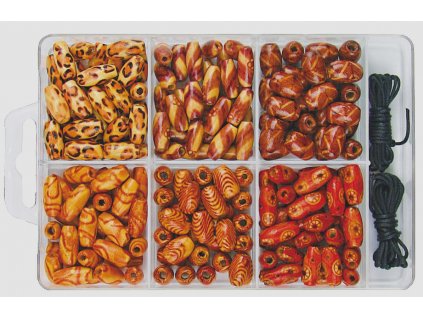 ST8133-31 Dřevěné lakované korálky mix