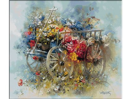 KRI-2255 Flower cart (gobelínový steh)