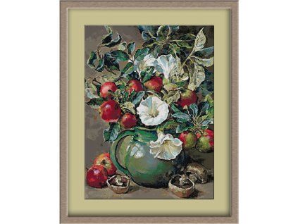 KRI-3048 Flowers, apples and mushrooms (gobelínový steh)