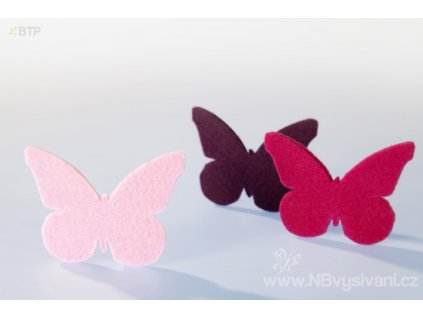 BTP-D2601-431 Motýl plná křídla - světle růžový (1ks)