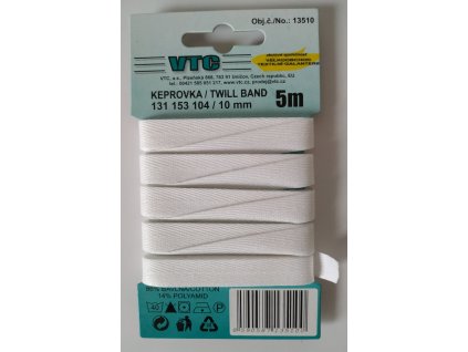 V13510 Keprovka - bílá š.1cm (5m)