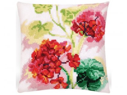 ADA5.418 Polštář - červené pelargónie