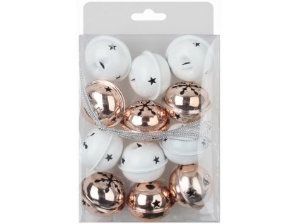 AP1924 Rolničky měděné a bílé 4cm (12ks)