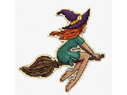 FRU-0406 Čarodějka (vyšívaná překližka)