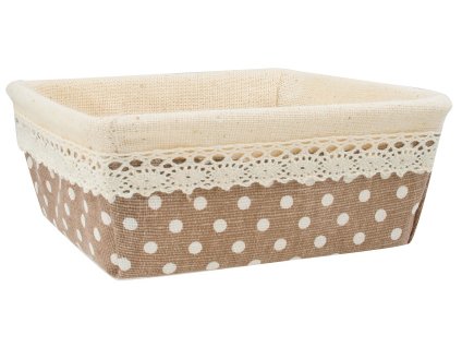 AP18085 Košík látkový s krajkou (18,5x18,5x7cm)