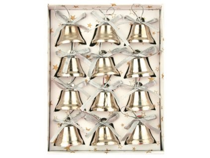 AP1739-02 Zvonky stříbrné v krabičce 2,5cm (12ks)