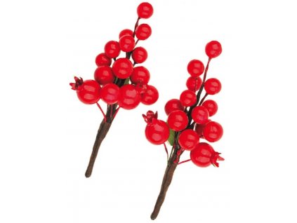 AP4674 Větvička červených bobulí 14cm (2ks)