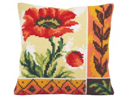 ADA5.015 Polštář s vlčím mákem a ornamenty