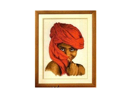 BF-VE2002-29.542 Afričanka v červeném (len 28ct)