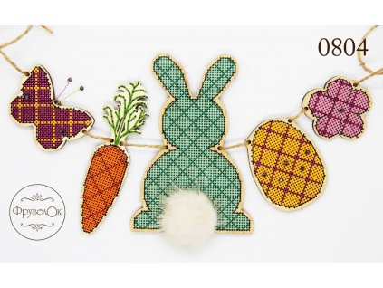 FRU-0804 Velikonoční girlanda (vyšívaná překližka)