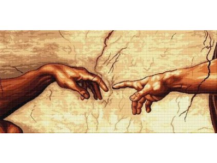 HU-AZ482 M. Buonarroti - Stvoření Adama (gobelínový steh)