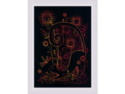 RIO-2174 Kočka v letním období (blackwork)