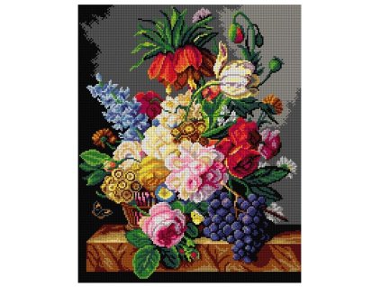 OR3301 J.F. van Dael - Zátiší s květinami a ovocem (40x50cm)