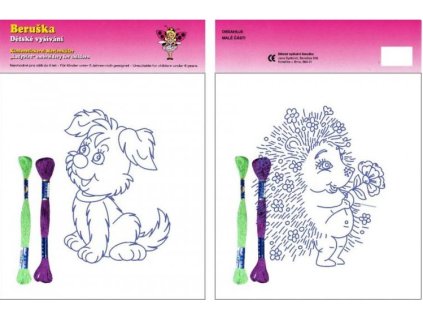 BE7002 ježek s květinou a pejsek