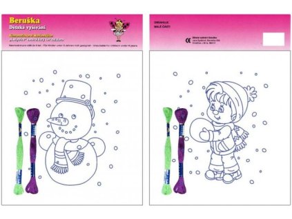 B70002 chlapec s koulí a sněhuláček