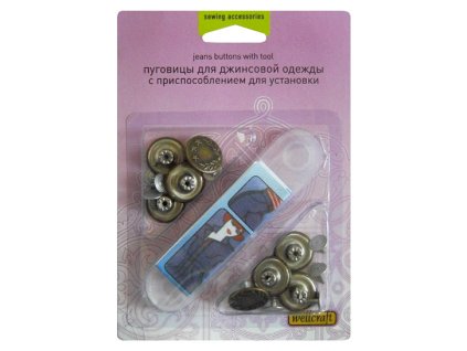 RT-W206046 Džínové druky 17mm (8 ks) + aplikátor