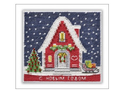 OV-1129 Magnetka - svátečně ozdobený domeček