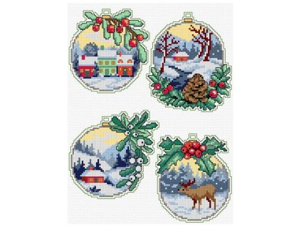 OR8715 Vánoční kouličky s krajinou 4ks