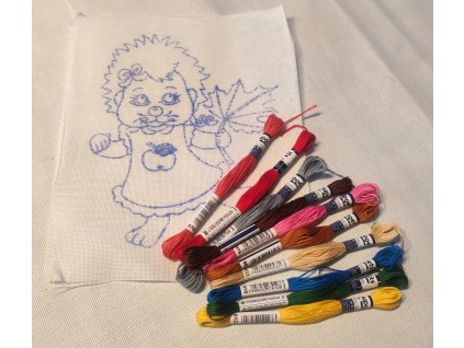 1111-6 Puppets sada přízí pro děti (10ks) + předtisk zdarma - ježek