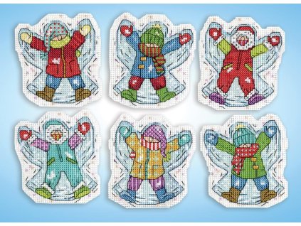 DW-6894 Vánoční plastové ozdoby - sněžní andělé (6ks)