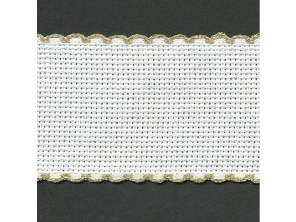 ZW7107-181 Vyšívací stuha se zlatým okrajem š.5cm (1m)