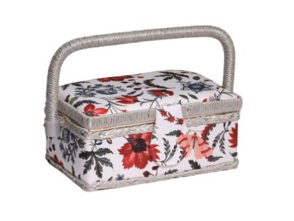 RT-13402-12 Košík na šicí potřeby s potiskem květin