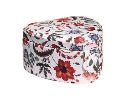 RT-13406-12 Košík ve tvaru srdce na šicí potřeby s potiskem květin