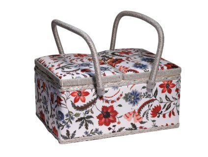 RT-13405-12 Koš na šicí potřeby velký s potiskem květin