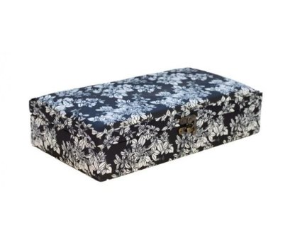 RT-13412-6 Krabička na šicí potřeby  - černá s květinami