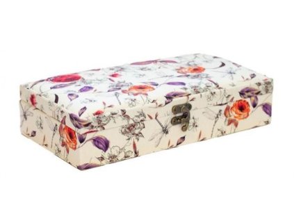 RT-13412-11 Krabička na šicí potřeby  - krémová s růžemi