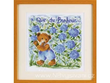 ARP988.6416.08 Medvídek a modré květy (doprodej)