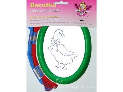 BE70004 Sada s oválným rámečkem - husa s mašlí
