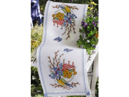 A-9240000-02114 Ubrus se sýkorkou a kočičkami (27x75cm)...