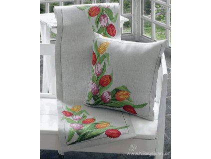 A-9240000-02104 Ubrus s tulipány (36x112cm)