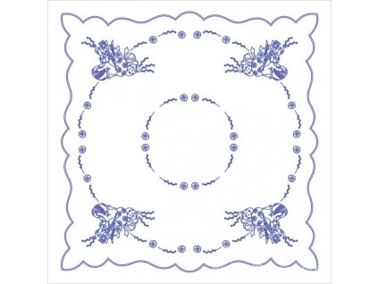 BE70044-U91 Ubrus plátno - zajíček a vajíčka (90x90cm)