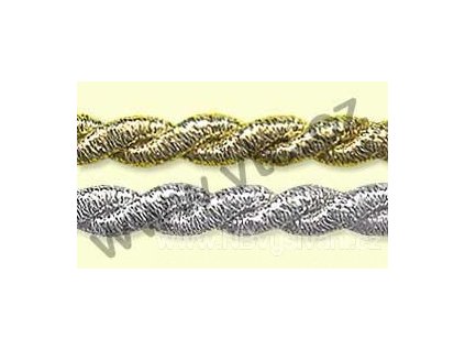 V28026 Kroucená leonská šňůra zlatá 7mm (1m)